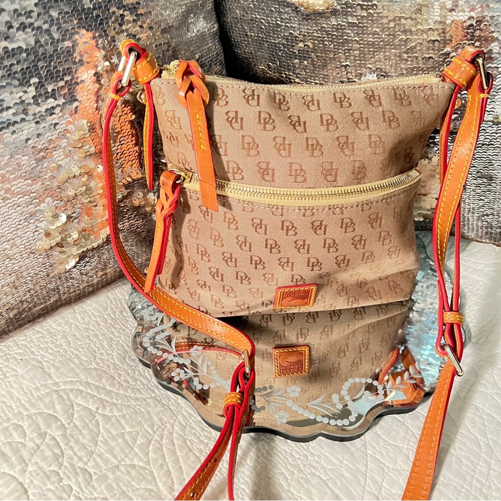 Dooney & Bourke Brown and Orange Crossbody Bag